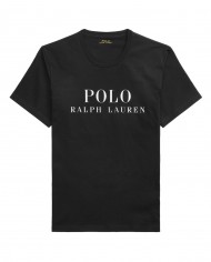t-shirt nera da uomo con maxi stampa logata | RALPH LAUREN