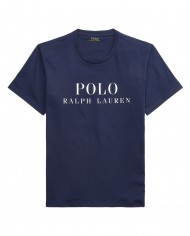 t-shirt navy da uomo con maxi stampa logata | RALPH LAUREN