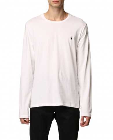 maglia a manica lunga bianca da uomo logato sul petto | RALPH LAUREN