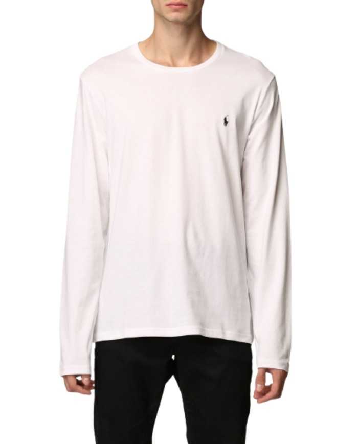 maglia a manica lunga bianca da uomo logato sul petto | RALPH LAUREN maglia a manica lunga bianca da uomo logato sul petto | RALPH LAUREN