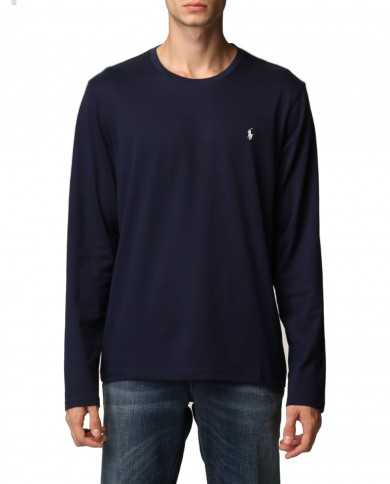 maglia a manica lunga navy da uomo logato sul petto | RALPH LAUREN