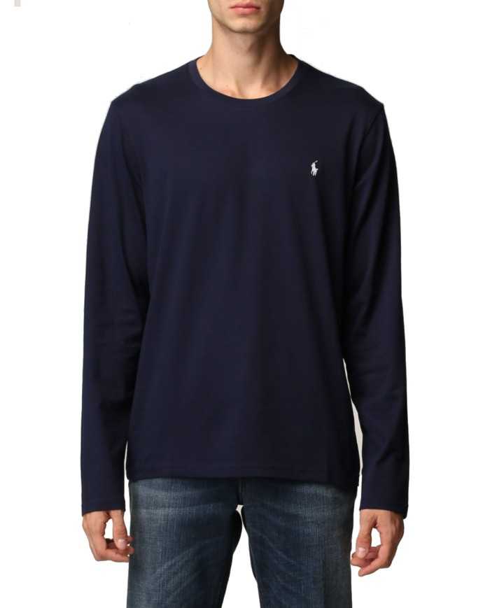 maglia a manica lunga navy da uomo logato sul petto | RALPH LAUREN maglia a manica lunga navy da uomo logato sul petto | RALPH LAUREN