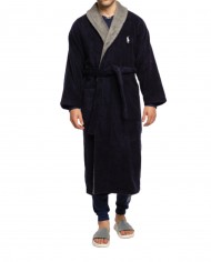 accappatoio navy da uomo con maxi e mini logo | RALPH LAUREN