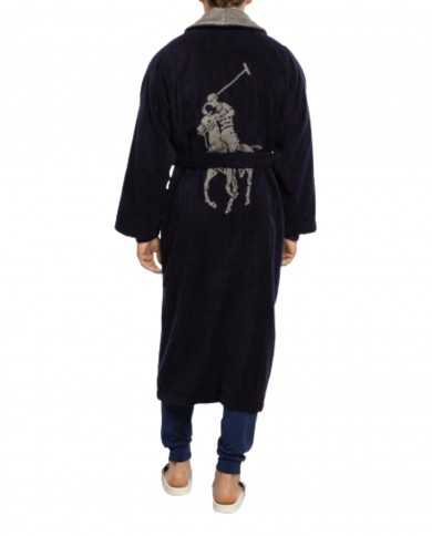 accappatoio navy da uomo con maxi e mini logo | RALPH LAUREN