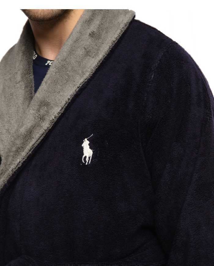 accappatoio navy da uomo con maxi e mini logo | RALPH LAUREN