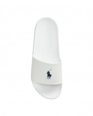 sandali bianchi da uomo con logo blu stampato su fascia | RALPH LAUREN sandali bianchi da uomo con logo blu stampato su fascia | RALPH LAUREN