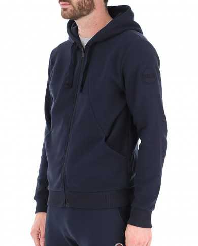 felpa navy da uomo con logo ricamato in tono sulla manica | COLMAR