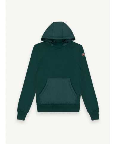 felpa sherwood da uomo con dettagli in nylon e logo | COLMAR