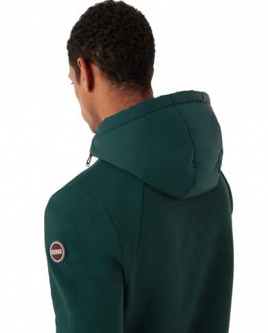 felpa sherwood da uomo con dettagli in nylon e logo | COLMAR