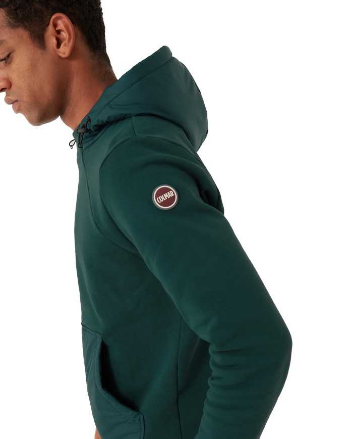 felpa sherwood da uomo con dettagli in nylon e logo | COLMAR felpa sherwood da uomo con dettagli in nylon e logo | COLMAR