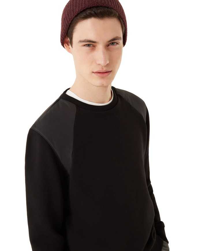 felpa nero da uomo con spalline in nylon e logo | COLMAR felpa nero da uomo con spalline in nylon e logo | COLMAR