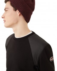 felpa nero da uomo con spalline in nylon e logo | COLMAR felpa nero da uomo con spalline in nylon e logo | COLMAR