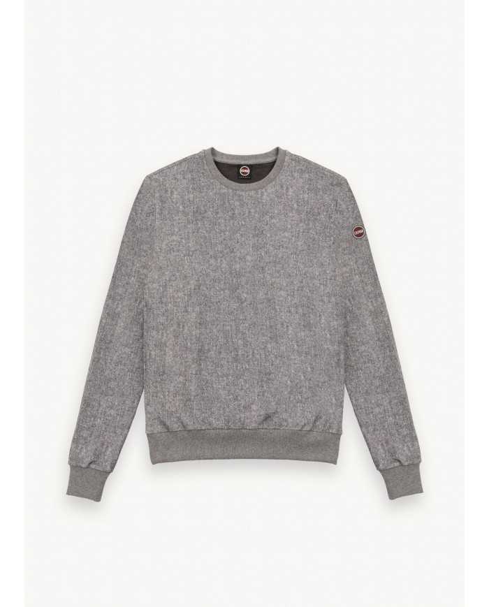felpa grigia da uomo con effetto melange e logato su manica | COLMAR felpa grigia da uomo con effetto melange e logato su manica | COLMAR