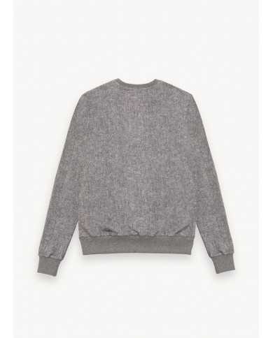 felpa grigia da uomo con effetto melange e logato su manica | COLMAR