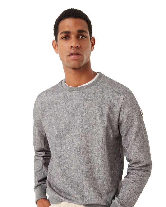 felpa grigia da uomo con effetto melange e logato su manica | COLMAR felpa grigia da uomo con effetto melange e logato su manica | COLMAR