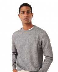 felpa grigia da uomo con effetto melange e logato su manica | COLMAR felpa grigia da uomo con effetto melange e logato su manica | COLMAR