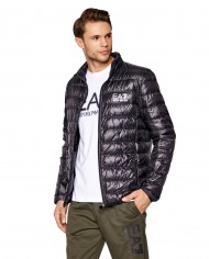 piumino nero da uomo con logo stampato sul petto | EA7