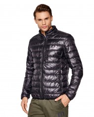 piumino nero da uomo con logo stampato sul petto | EA7