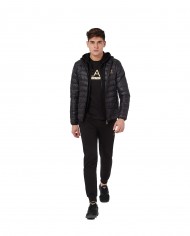 piumino nero da uomo con logo oro sul petto | EA7 piumino nero da uomo con logo oro sul petto | EA7