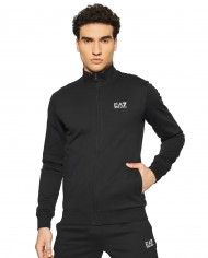 tuta nera da uomo con felpa e pantalone logati | EA7 tuta nera da uomo con felpa e pantalone logati | EA7