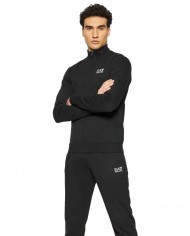 tuta nera da uomo con felpa e pantalone logati | EA7 tuta nera da uomo con felpa e pantalone logati | EA7