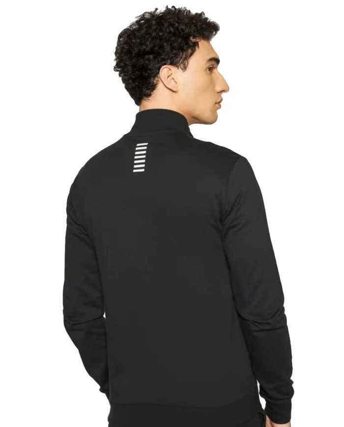 tuta nera da uomo con felpa e pantalone logati | EA7 tuta nera da uomo con felpa e pantalone logati | EA7