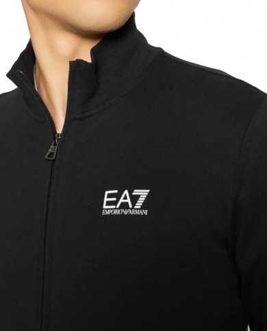 tuta nera da uomo con felpa e pantalone logati | EA7