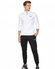 tuta bianca e nera da uomo con felpa e pantalone logati | EA7 tuta bianca e nera da uomo con felpa e pantalone logati | EA7