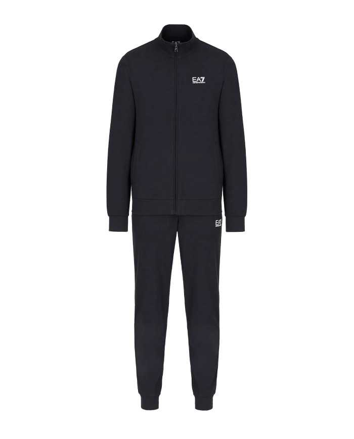 tuta night blue da uomo on felpa e pantaloni logati in contrasto | EA7 tuta night blue da uomo on felpa e pantaloni logati in contrasto | EA7