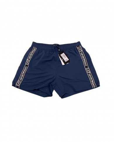 costume boxer navy blue con stripse nere e bianche logate | EA7