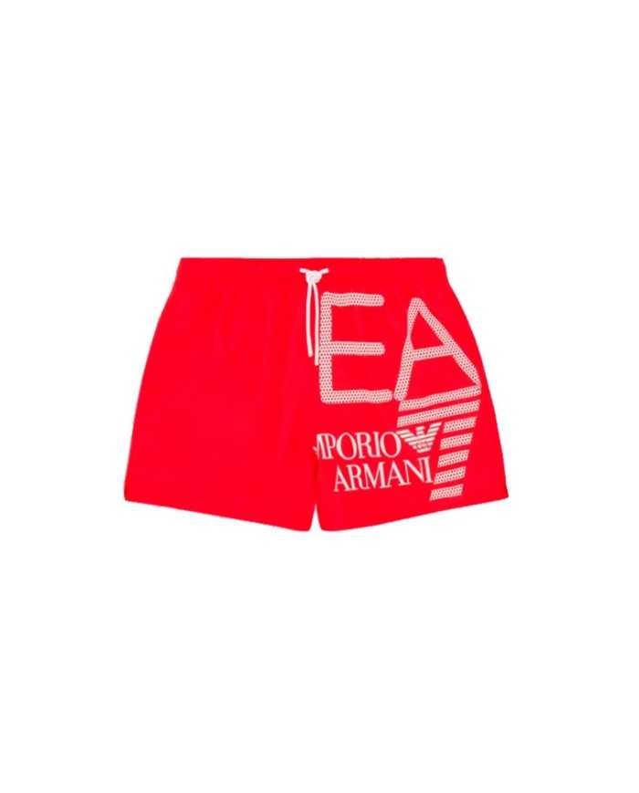 costume mare stile boxer rosso da uomo con maxi logo | EA7 costume mare stile boxer rosso da uomo con maxi logo | EA7