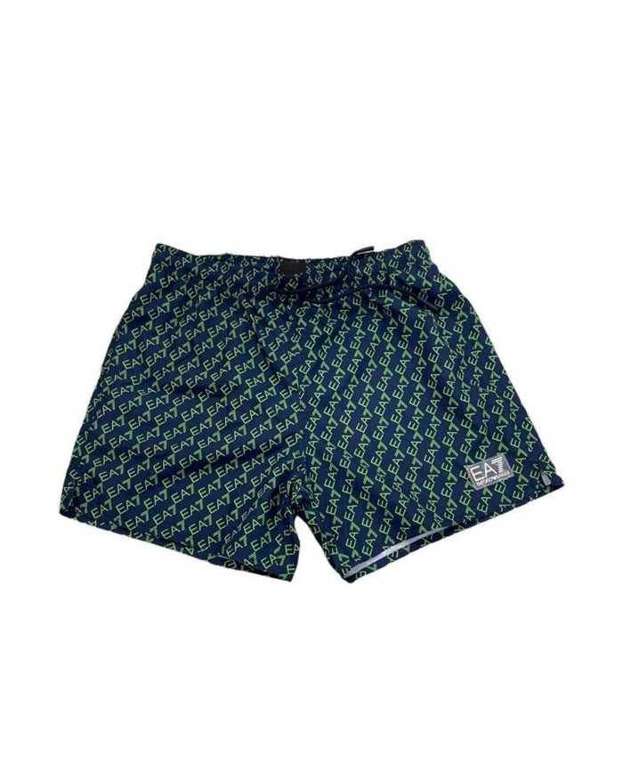costume mare boxer blu navy da uomo con motivo logato all-over | EA7 costume mare boxer blu navy da uomo con motivo logato all-over | EA7