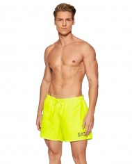 costume mare boxer giallo fluo da uomo con stampa logata | EA7 costume mare boxer giallo fluo da uomo con stampa logata | EA7