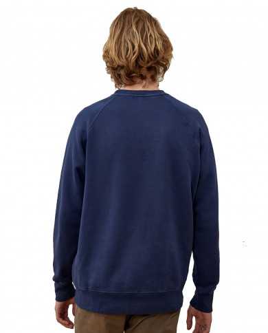 felpa blue uomo con taschino denim e dettagli ricamati | ROY ROGER'S