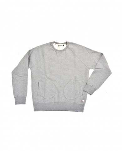 felpa grey melange da uomo con doppia tasca anteriore | ROY ROGER'S