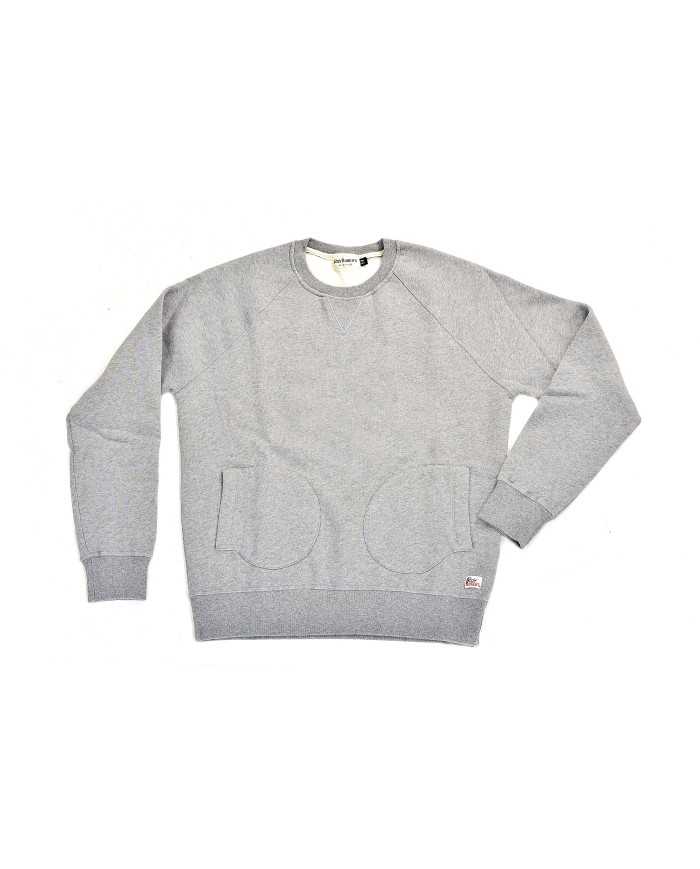 felpa grey melange da uomo con doppia tasca anteriore | ROY ROGER'S felpa grey melange da uomo con doppia tasca anteriore | ROY ROGER'S