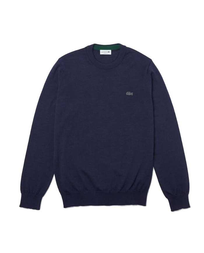 maglia blu cina da uomo con coccodrillo ricamato in tono | LACOSTE maglia blu cina da uomo con coccodrillo ricamato in tono | LACOSTE
