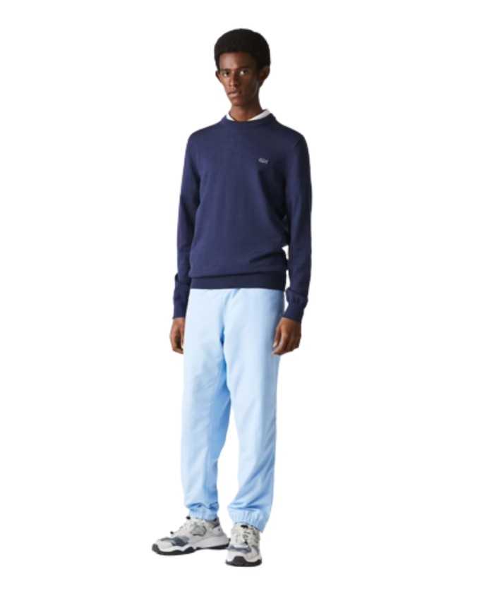 maglia blu cina da uomo con coccodrillo ricamato in tono | LACOSTE maglia blu cina da uomo con coccodrillo ricamato in tono | LACOSTE