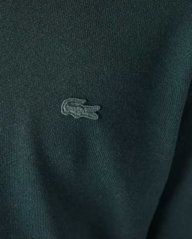 maglia verde da uomo con coccodrillo ricamato in tono | LACOSTE