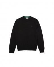 maglia nera da uomo con coccodrillo ricamato in tono | LACOSTE maglia nera da uomo con coccodrillo ricamato in tono | LACOSTE
