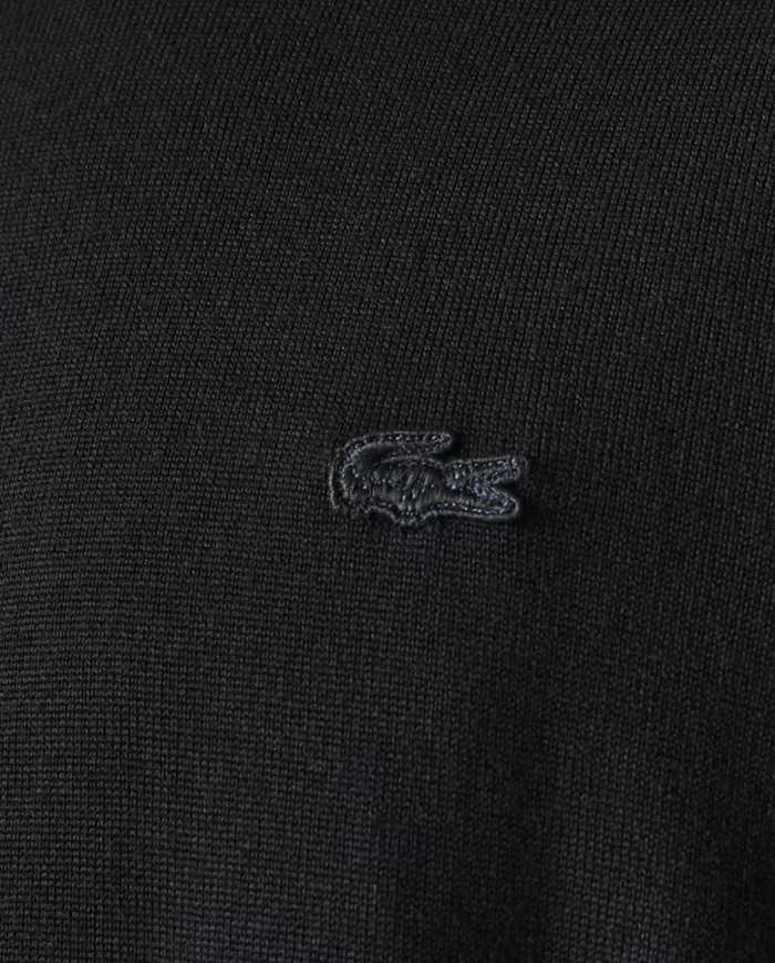 maglia nera da uomo con coccodrillo ricamato in tono | LACOSTE maglia nera da uomo con coccodrillo ricamato in tono | LACOSTE