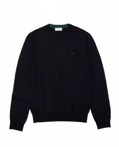 maglia blue navy da uomo con coccodrillo ricamato in tono | LACOSTE