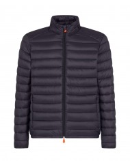 piumino nero da uomo logato in contrasto | SAVE THE DUCK piumino nero da uomo logato in contrasto | SAVE THE DUCK