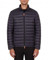 piumino nero da uomo logato in contrasto | SAVE THE DUCK piumino nero da uomo logato in contrasto | SAVE THE DUCK