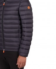 piumino nero da uomo logato in contrasto | SAVE THE DUCK piumino nero da uomo logato in contrasto | SAVE THE DUCK