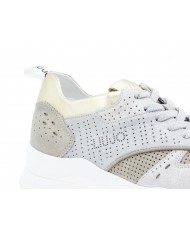 sneakers argento donna con dettagli lurex e logo traforato | LIU JO