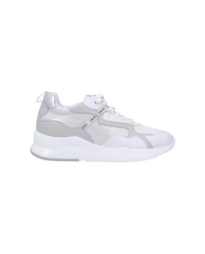 sneakers bianco donna con paillettes all-over argentate | LIU JO sneakers bianco donna con paillettes all-over argentate | LIU JO