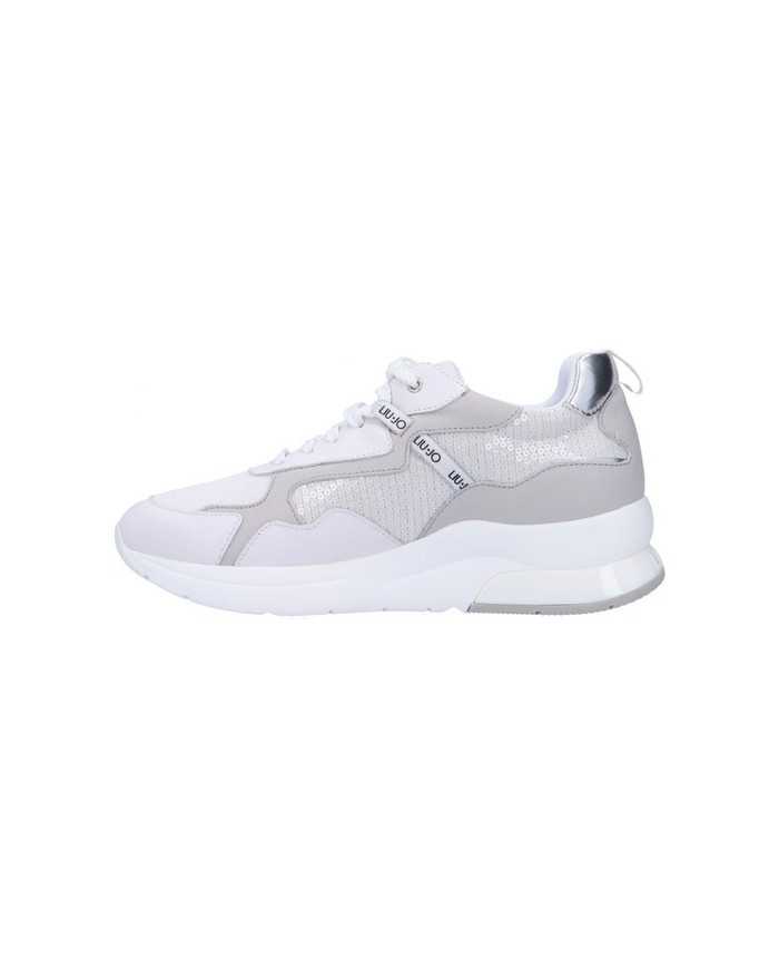 sneakers bianco donna con paillettes all-over argentate | LIU JO sneakers bianco donna con paillettes all-over argentate | LIU JO