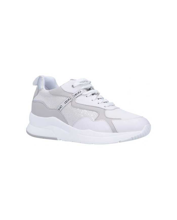 sneakers bianco donna con paillettes all-over argentate | LIU JO sneakers bianco donna con paillettes all-over argentate | LIU JO