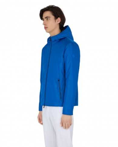 giacca waterproof astral blue da uomo logato su manica | SAVE THE DUCK